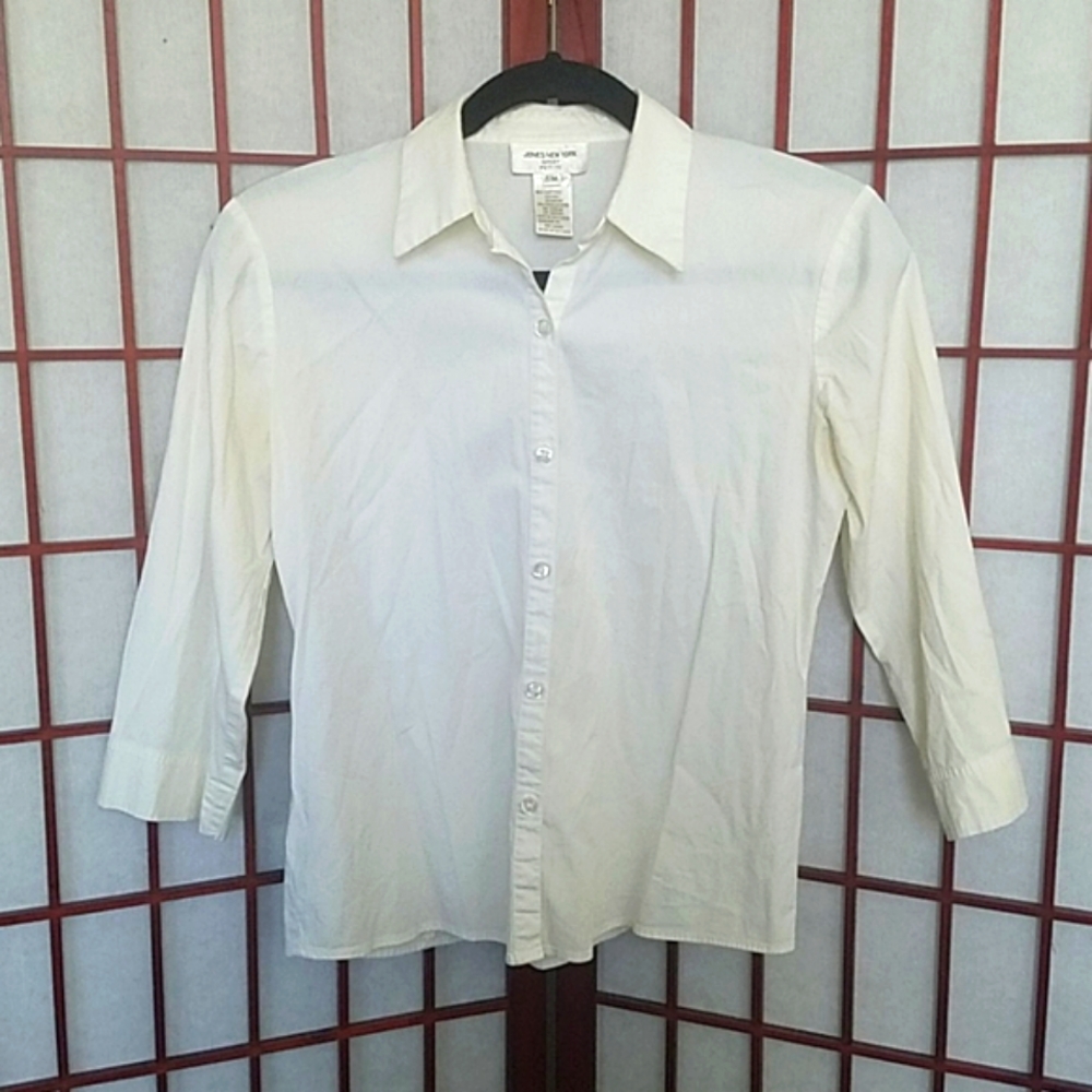 🎉HP🎉 Jones New York White 3/4 sleeve blouse MP